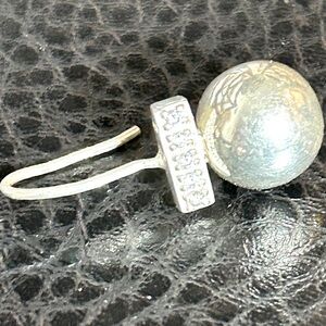 Silpada Silver Earrings with Sparkling Stones and  a Sterling Silver Ball
